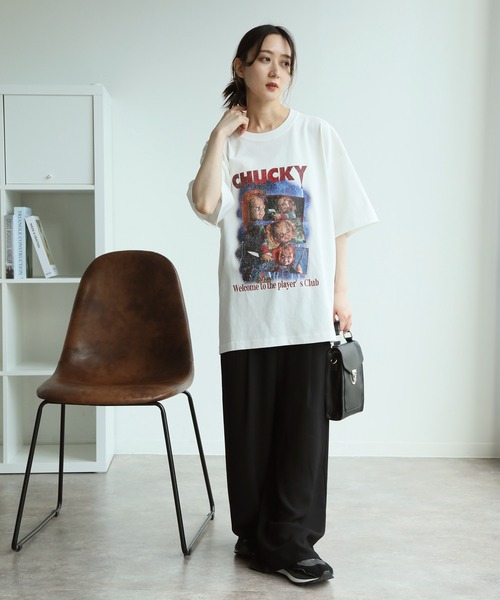 Lサイズ チャッキーTシャツ⭐️大人気商品⭐️新品未使用⭐️個性的 キャラクターT 新品】Tシャツ 黒 M~Lサイズ チャッキーCHUCKY チャイルドプレイ