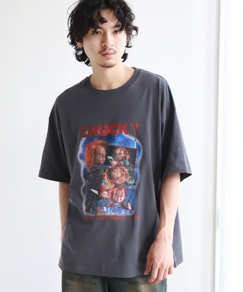 Lサイズ チャッキーTシャツ⭐️大人気商品⭐️新品未使用⭐️個性的 キャラクターT 新品】Tシャツ 黒 M~Lサイズ チャッキーCHUCKY チャイルドプレイ