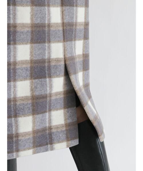 「Te chichi TERRASSE」 ノーカラーコート フリ- ネイビー レディース_画像8