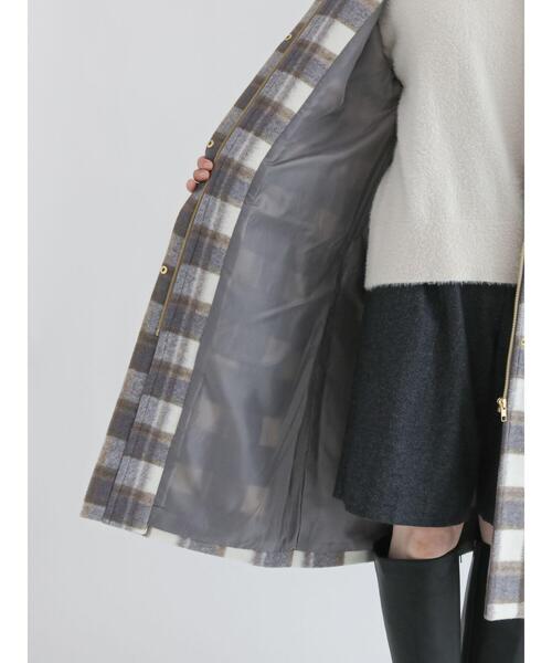 「Te chichi TERRASSE」 ノーカラーコート フリ- ネイビー レディース_画像9