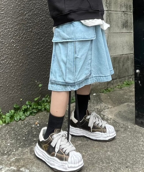 XU 「XU」 「mp+」デニムハーフパンツ ONE SIZE ブルー メンズ
