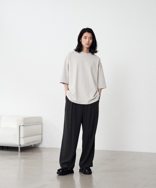 【新品】WYM LIDNM SLACKS スラックス Msize WYM LIDNM スラックス BREEZE TWEED DEEP TUCK BAGGY SLACKS
