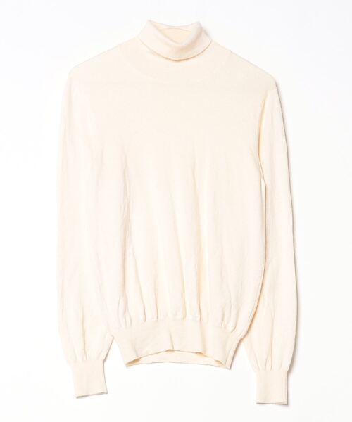 グランサッソ　コットンタートルネックニットT 46 ホワイト Gran Sasso（グランサッソ） タートルネックニット 44 ホワイト系