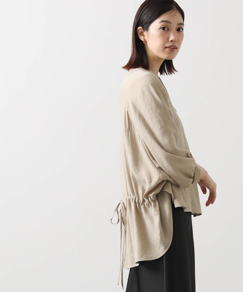ブラウス シャツ 麻調ＢＣ重ね５分袖ブラウス レディース Gready Brilliant ブラウス シャツ 麻調BC重ね5分袖ブラウス