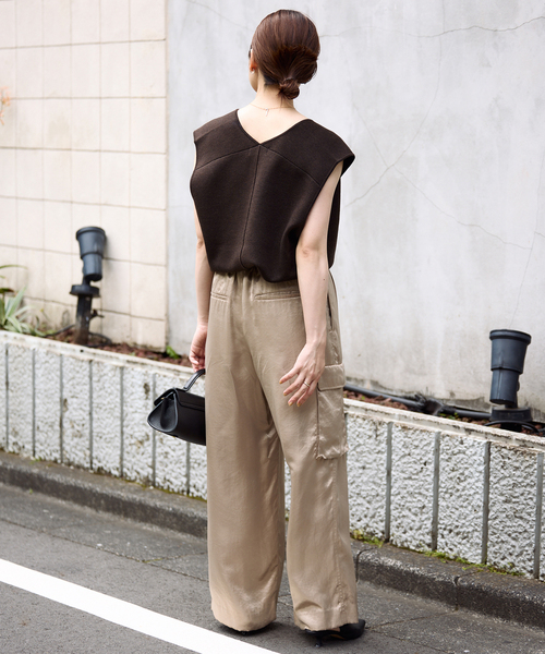 SLOBE IENA ベスト ジレ 「追加」ダブルフェイスニットベスト