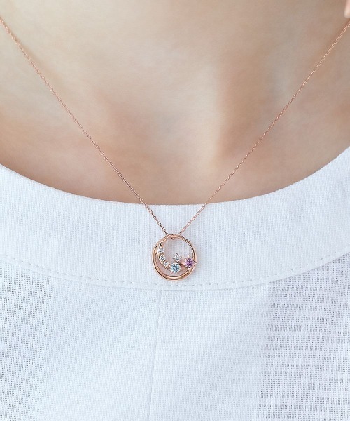 カナル4℃ 2023年 Summer限定ネックレス 美品✨️ カナル 4℃23年秋ジュエリー、秋風を纏うピンクアメシストの