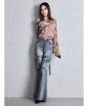 ジーンズ デニム デニムパンツ ハイウエスト ...の詳細画像2