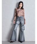 ジーンズ デニム デニムパンツ ハイウエスト ...の詳細画像3