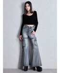 ジーンズ デニム デニムパンツ ハイウエスト ...の詳細画像5