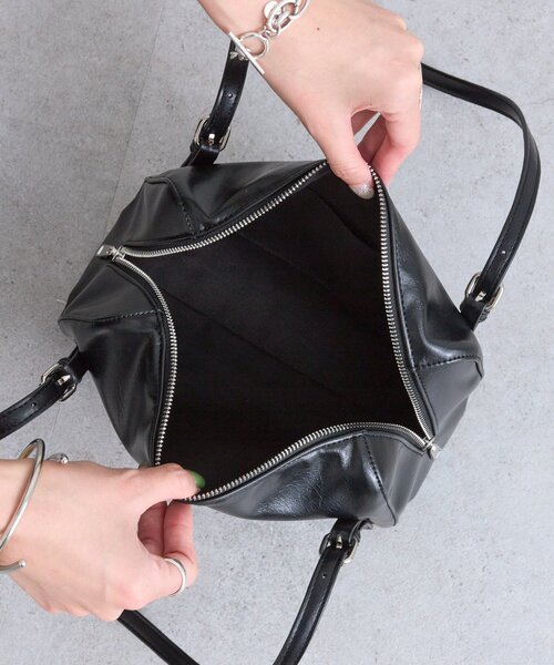 【cocotown】mystic loti ワイドボストンバッグ　ブラック mystic ボストンバッグ lotiワイドボストンBAG レディース