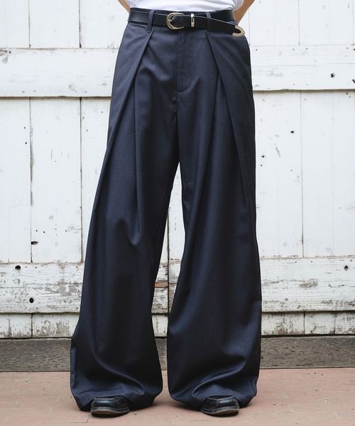 Adoon plain ワイドパンツ スラックス CROSS TUCK WIDE SLACKS PANTS