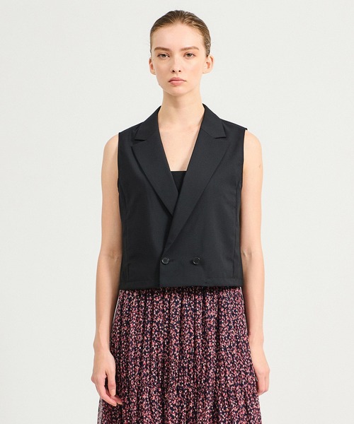 ESTNATION ⁄ ジレ ミックスツイード グレンチェックロングテーラード