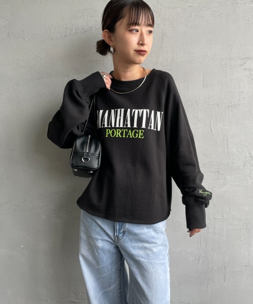 トレーナー スウェット 「WEB先行予約」「MANHATTAN PORTAGE/マンハッタンポーテージ」 別注 ロゴプリント カットオフスウェット レ Manhattan Portage トレーナー スウェット 「WEB先行予約