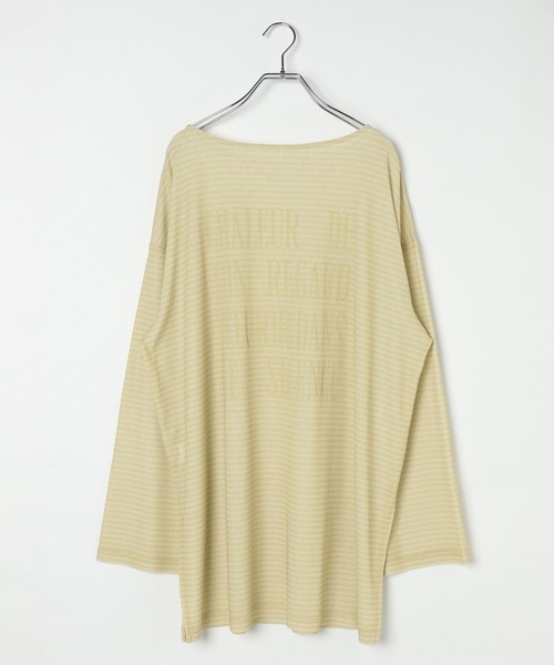 LEPSIM（レプシィム） tシャツ シアーメランジボーダーロゴチュニック