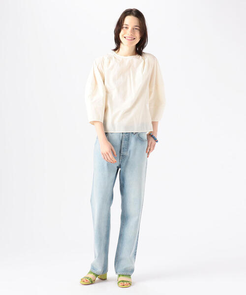 「TOMORROWLAND」 「MACPHEE」7分袖ブラウス 36 チャコールグレー レディース_画像5