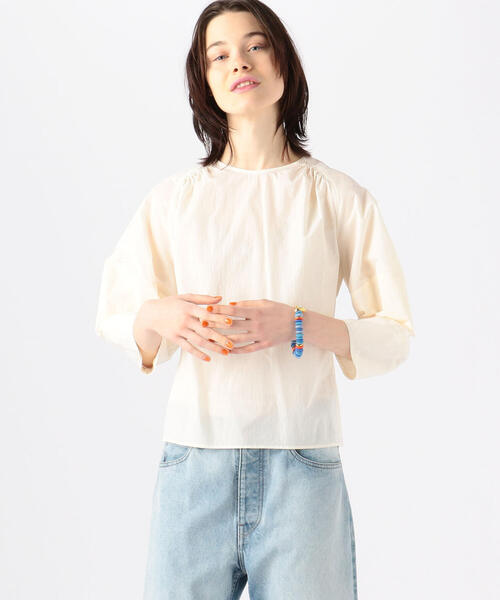 「TOMORROWLAND」 「MACPHEE」7分袖ブラウス 36 チャコールグレー レディース_画像8