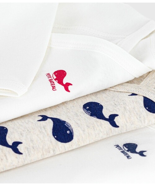 PETIT BATEAU（プチバトー） ベビー肌着 長袖あわせボディ3枚組