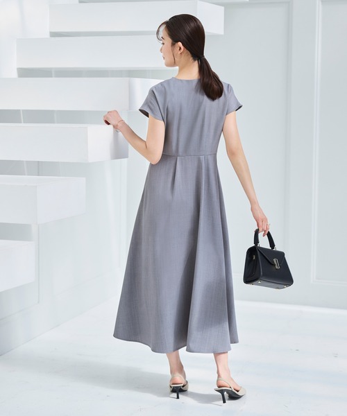 「RUIRUE BOUTIQUE」 半袖ワンピース L ライトグレー レディース_画像4