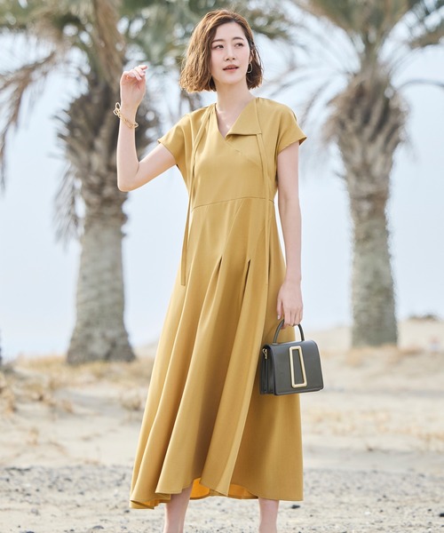 「RUIRUE BOUTIQUE」 半袖ワンピース L ライトグレー レディース_画像8