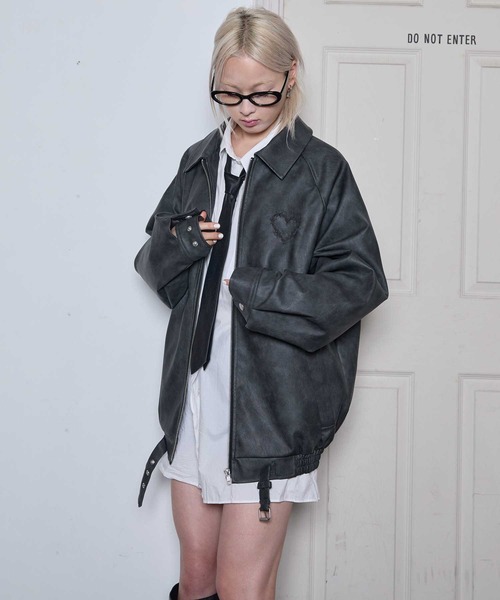 Heart Tattoo ブルゾン アウター Heart art design jacket / ハート型