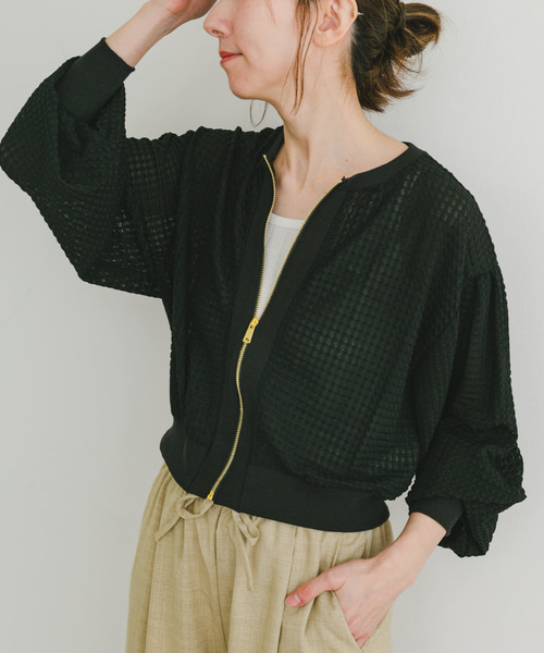 「ITEMS URBANRESEARCH」 ジップアップブルゾン FREE カーキ レディース_画像2