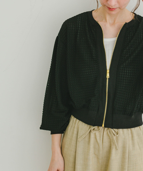 「ITEMS URBANRESEARCH」 ジップアップブルゾン FREE カーキ レディース_画像3