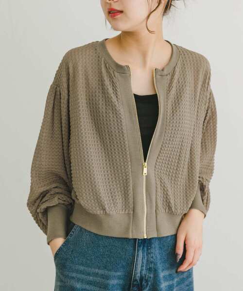 「ITEMS URBANRESEARCH」 ジップアップブルゾン FREE カーキ レディース_画像9