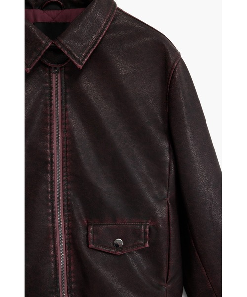 最終値下げ　Desigual 2025未使用オーバーサイズレザージャケットs Desigual（デシグアル） レザージャケット ライダース ボルドーの