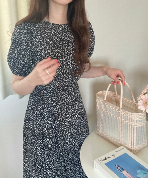 「LAUIR」 半袖ワンピース LARGE ダークグリーン レディース_画像8