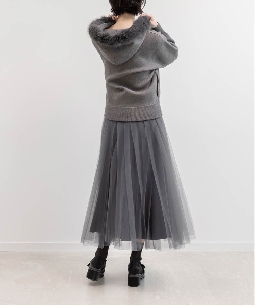 RANDA（ランダ） パーカー 2WAY フェイクファーニットパーカー