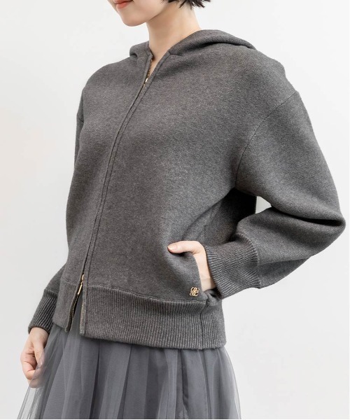 RANDA（ランダ） パーカー 2WAY フェイクファーニットパーカー