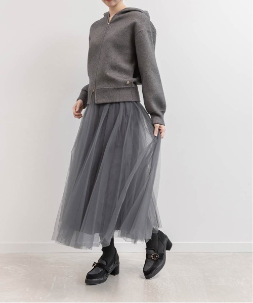 RANDA（ランダ） パーカー 2WAY フェイクファーニットパーカー