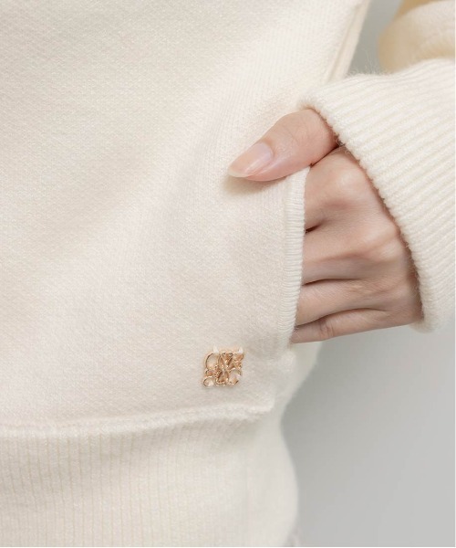 RANDA（ランダ） パーカー 2WAY フェイクファーニットパーカー