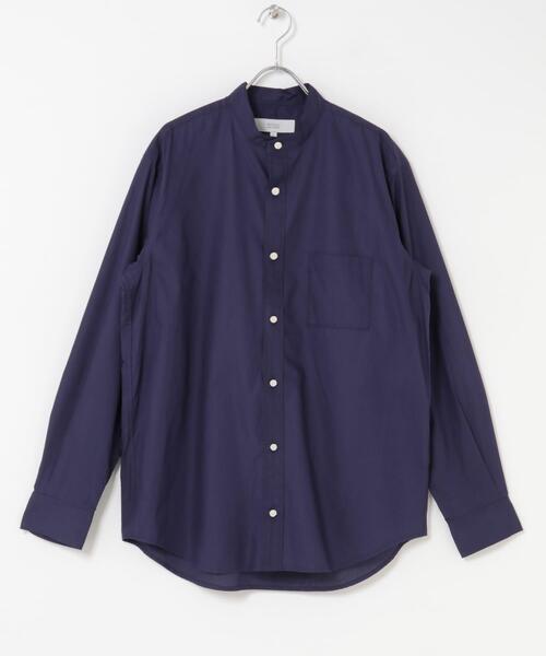 Urban Research (F) スタンダードカラー ロングシャツ ネイビー URBAN RESEARCH DOORS（アーバンリサーチドアーズ） シャツ シルケット