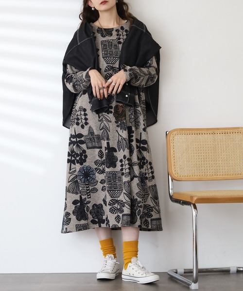 BARNDOOR（バーンドア） ワンピース ニットソー ワンピース 長袖