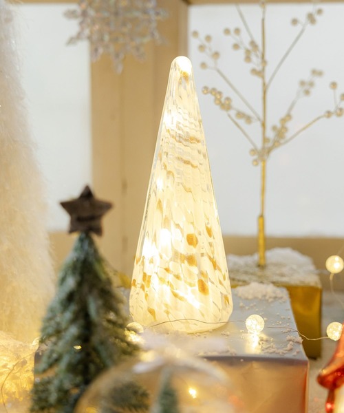 ❁とんがりガラスツリー ❁ホワイト❁クリスマス❁☞sale中‼︎ LAKOLE（ラコレ） インテリア LEDガラスツリー「WHITE」 / 583486
