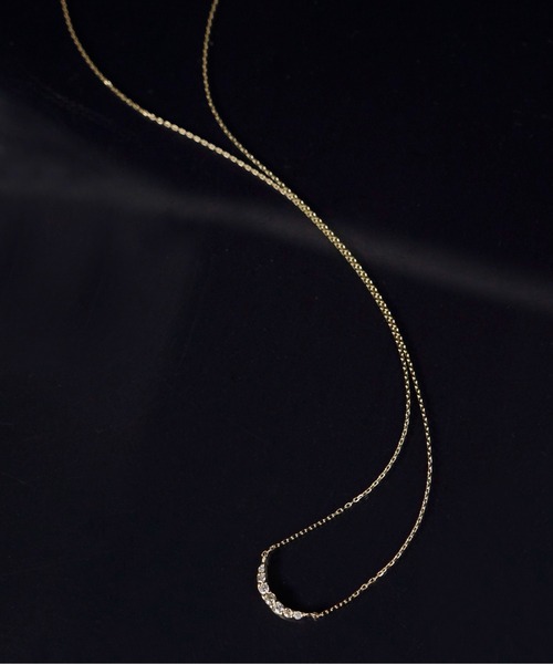 ネックレス 「anq.」K10・Selene 0.08ctダイヤモンド ネックレス レディースの画像