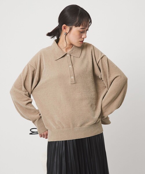 green label relaxing 襟付きプルオーバー ニット 襟レース 2WAY ニット プルオーバー