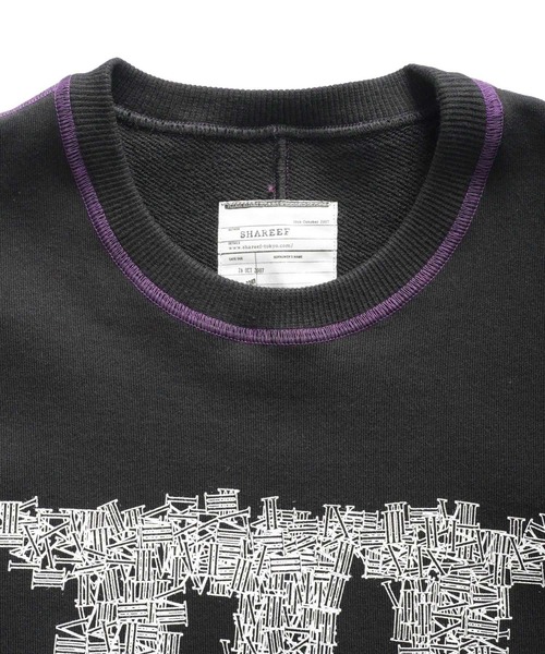 「SHAREEF」 スウェットカットソー 1 ブラック メンズ_画像3