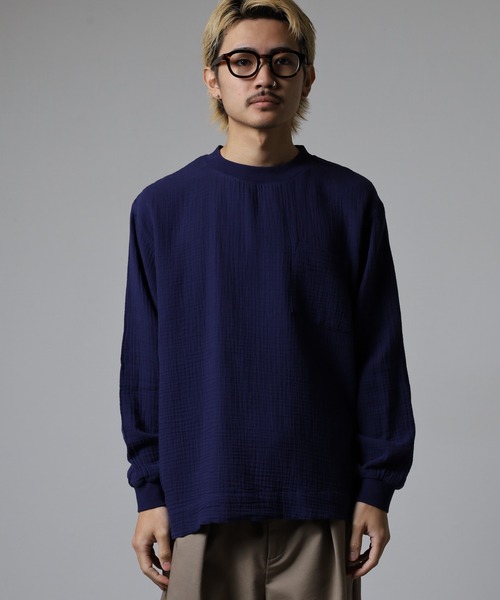 OMNES（オムネス） tシャツ ダブルガーゼポケット付き長袖Tシャツ