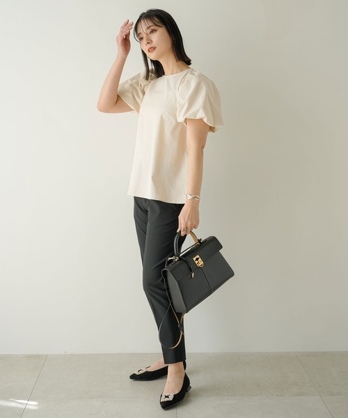 「rectangle」 半袖ブラウス MEDIUM ブラック レディース_画像2