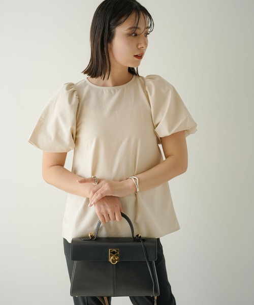「rectangle」 半袖ブラウス MEDIUM ブラック レディース_画像4