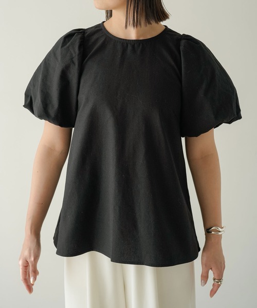 「rectangle」 半袖ブラウス MEDIUM ブラック レディース_画像7