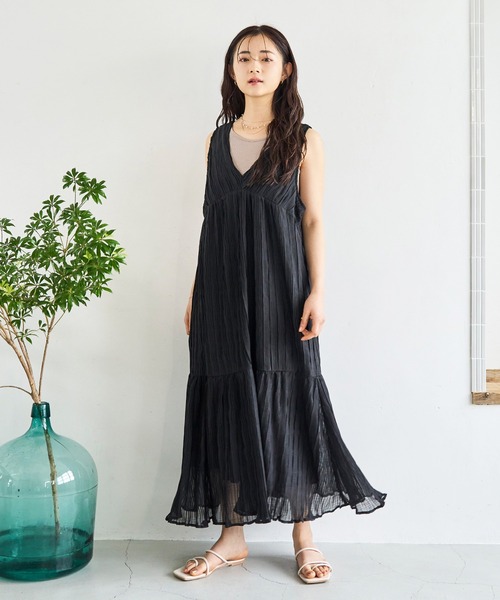 「mil」 ノースリーブワンピース X-SMALL ライトブラウン レディース_画像3