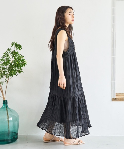 「mil」 ノースリーブワンピース X-SMALL ライトブラウン レディース_画像5