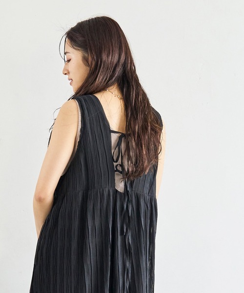 「mil」 ノースリーブワンピース X-SMALL ライトブラウン レディース_画像7