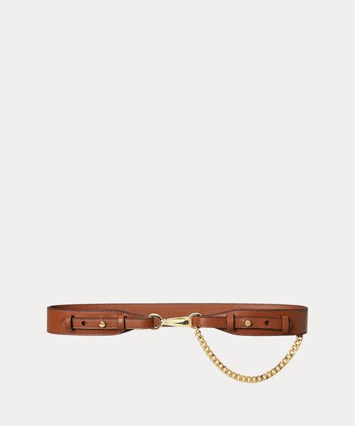 ラルフローレン チェーンベルト ロゴチェーン レザー スキニー ベルト（ベルト）｜LAUREN RALPH LAUREN