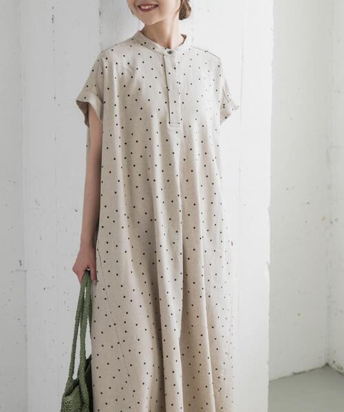 「URBAN RESEARCH DOORS」 半袖ワンピース MEDIUM ナチュラル レディースの画像
