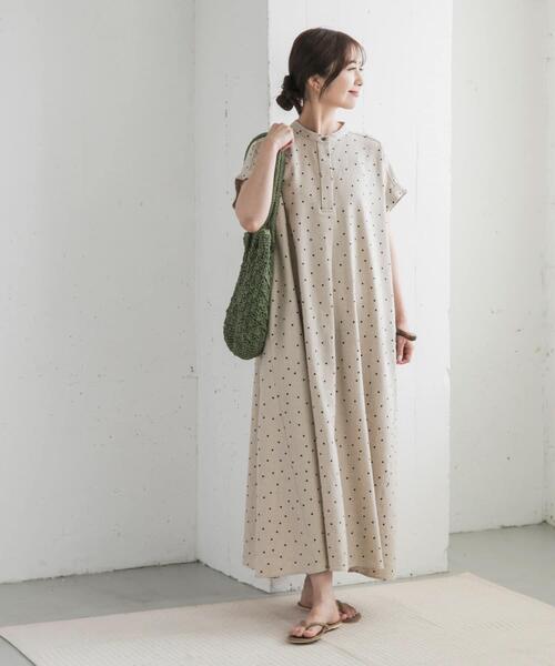 「URBAN RESEARCH DOORS」 半袖ワンピース MEDIUM ナチュラル レディースの画像