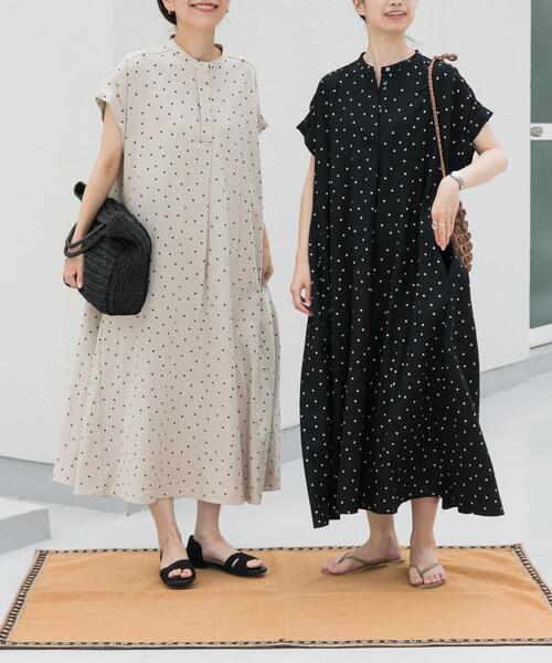 「URBAN RESEARCH DOORS」 半袖ワンピース MEDIUM ナチュラル レディースの画像